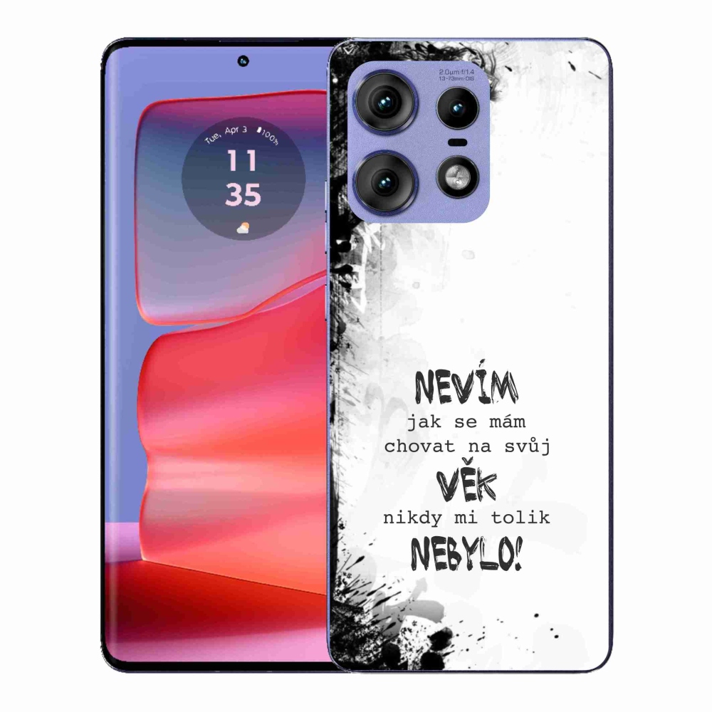 Gelový kryt mmCase na Motorola Edge 50 Pro - vtipný text 14 bílé pozadí