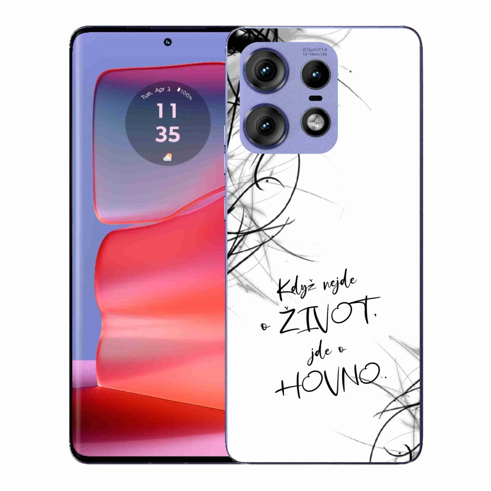 Gelový kryt mmCase na Motorola Edge 50 Pro - vtipný text 16 bílé pozadí