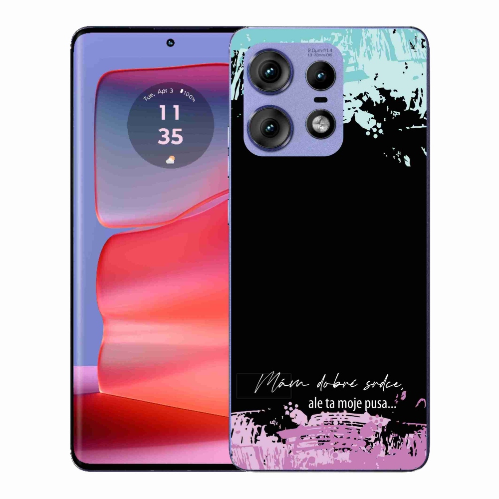 Gelový kryt mmCase na Motorola Edge 50 Pro - vtipný text 3 černé pozadí