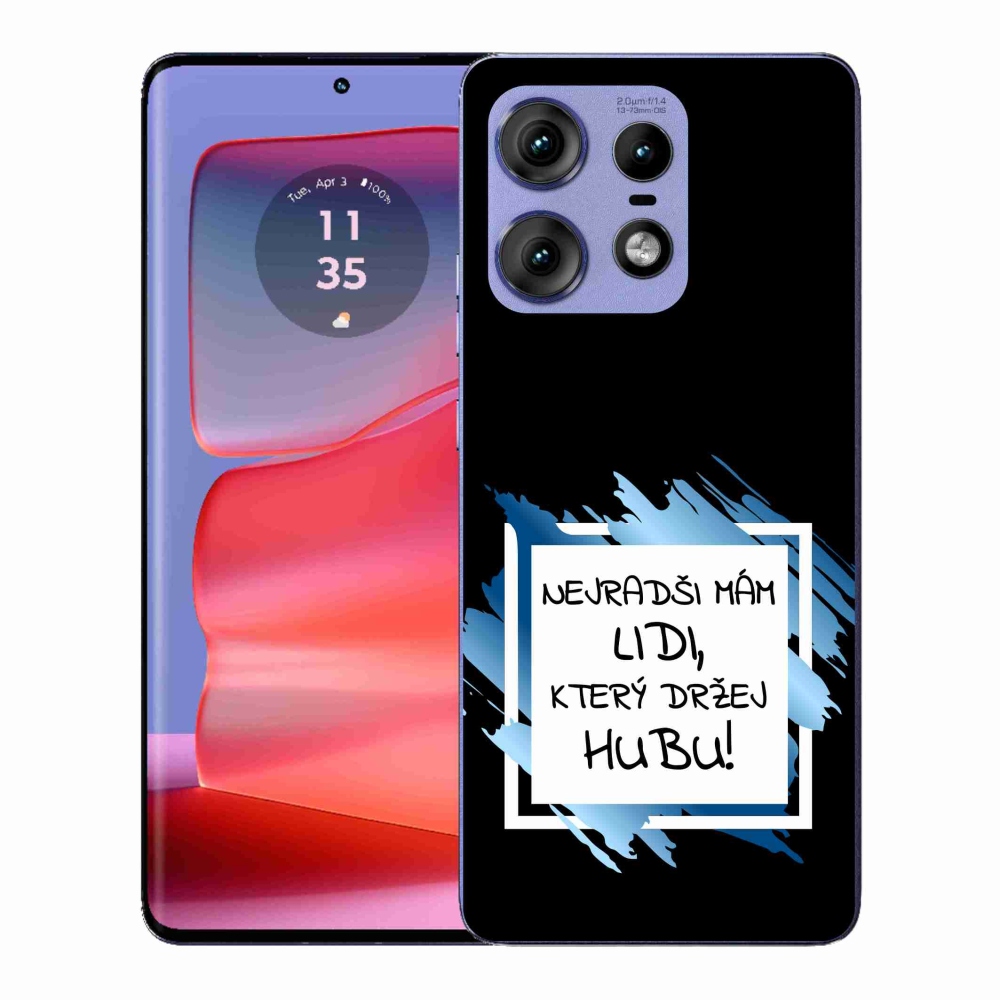 Gelový kryt mmCase na Motorola Edge 50 Pro - vtipný text 7 bíločerné pozadí
