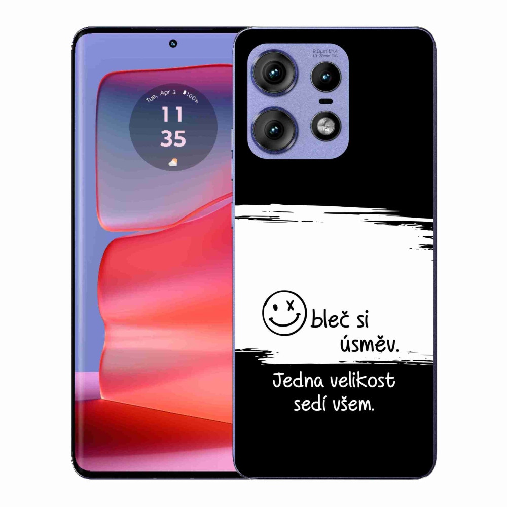 Gelový kryt mmCase na Motorola Edge 50 Pro - vtipný text 8 bíločerné pozadí