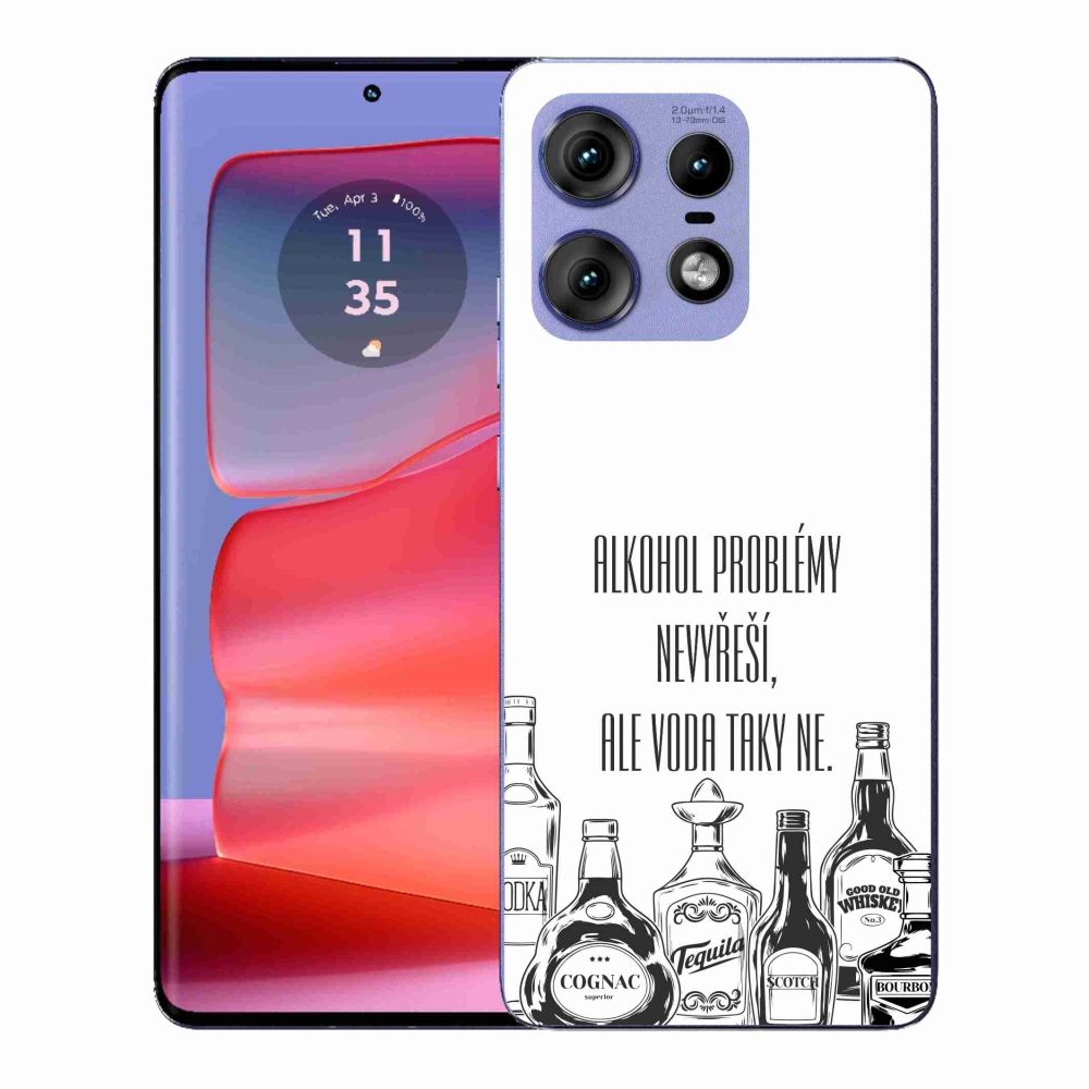Gelový kryt mmCase na Motorola Edge 50 Pro - vtipný text bílé pozadí