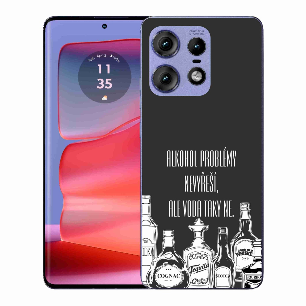Gelový kryt mmCase na Motorola Edge 50 Pro - vtipný text černé pozadí