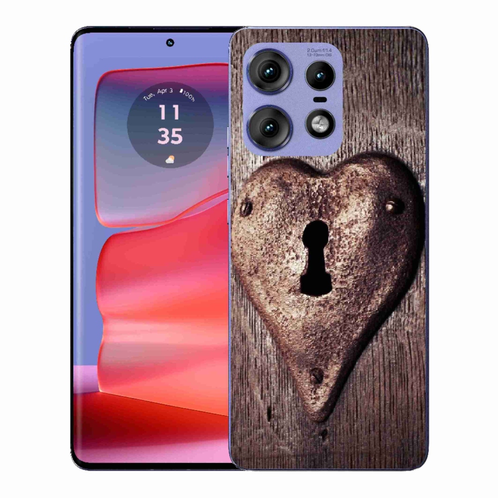 Gelový kryt mmCase na Motorola Edge 50 Pro - zámek ve tvaru srdce