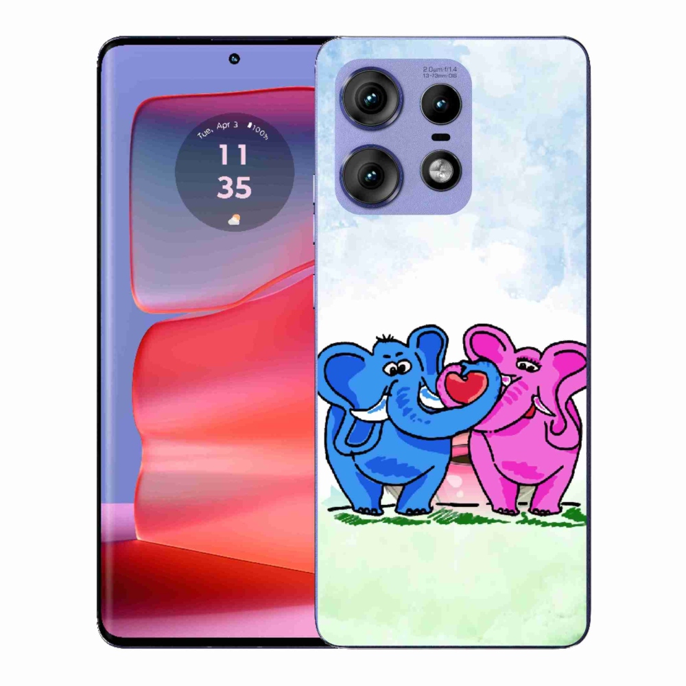 Gelový kryt mmCase na Motorola Edge 50 Pro - zamilovaní sloni