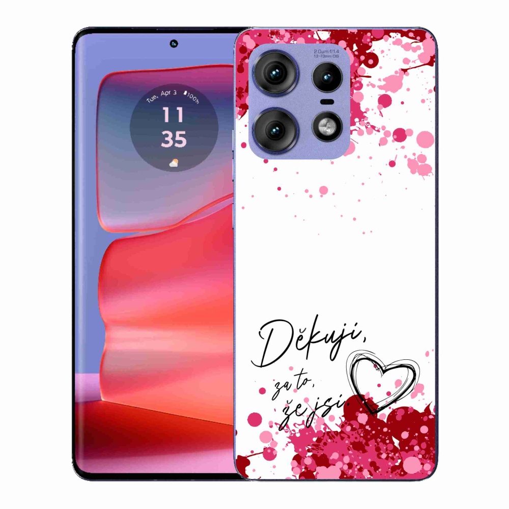 Gelový kryt mmCase na Motorola Edge 50 Pro - zamilovaný text 2 bílé pozadí