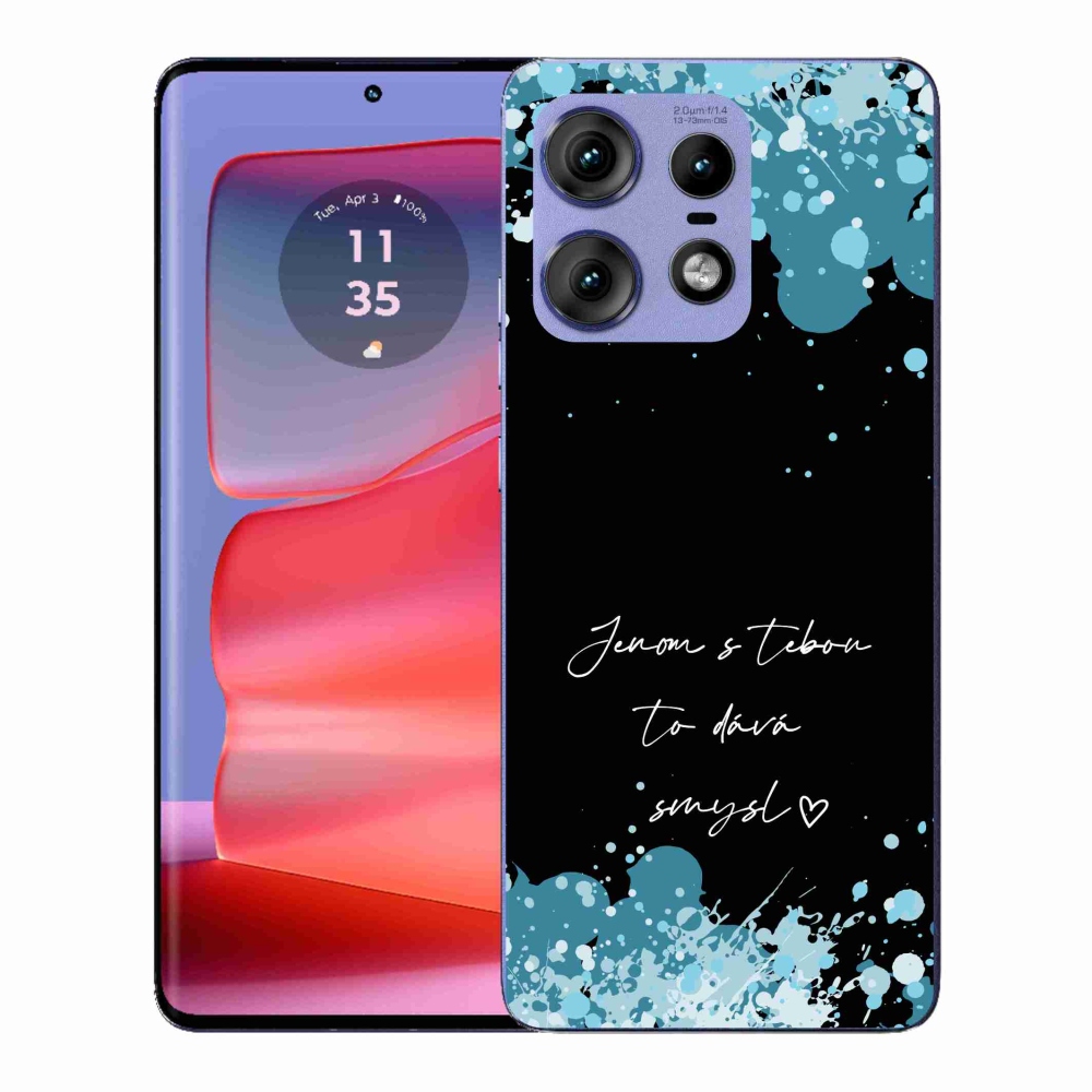 Gelový kryt mmCase na Motorola Edge 50 Pro - zamilovaný text černé pozadí