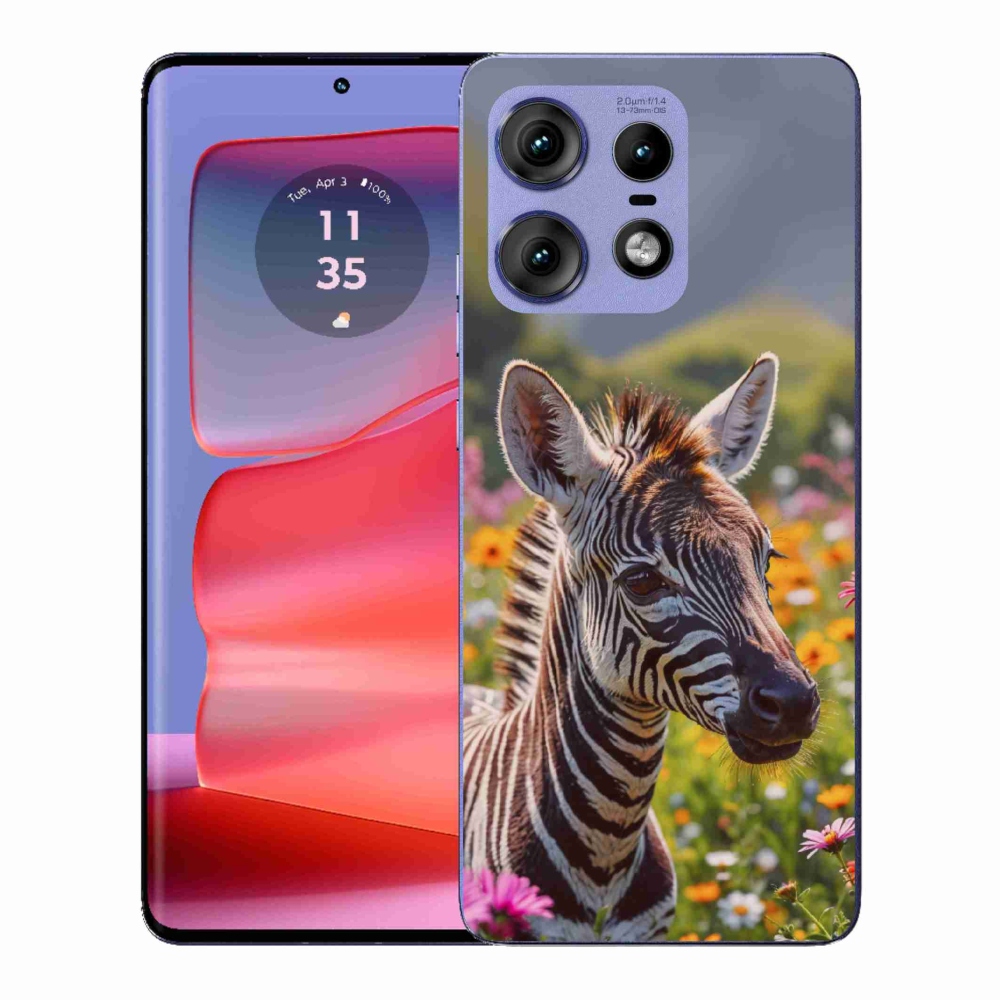 Gelový kryt mmCase na Motorola Edge 50 Pro - zebra na louce