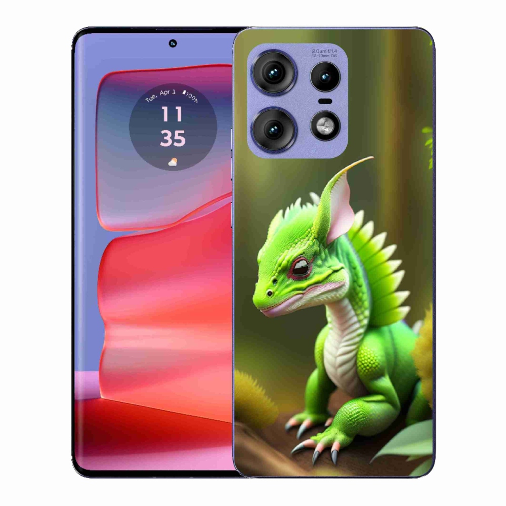 Gelový kryt mmCase na Motorola Edge 50 Pro - zelený dráček