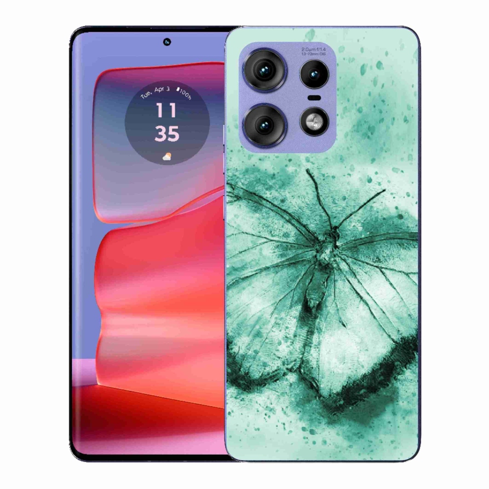 Gelový kryt mmCase na Motorola Edge 50 Pro - zelený motýl