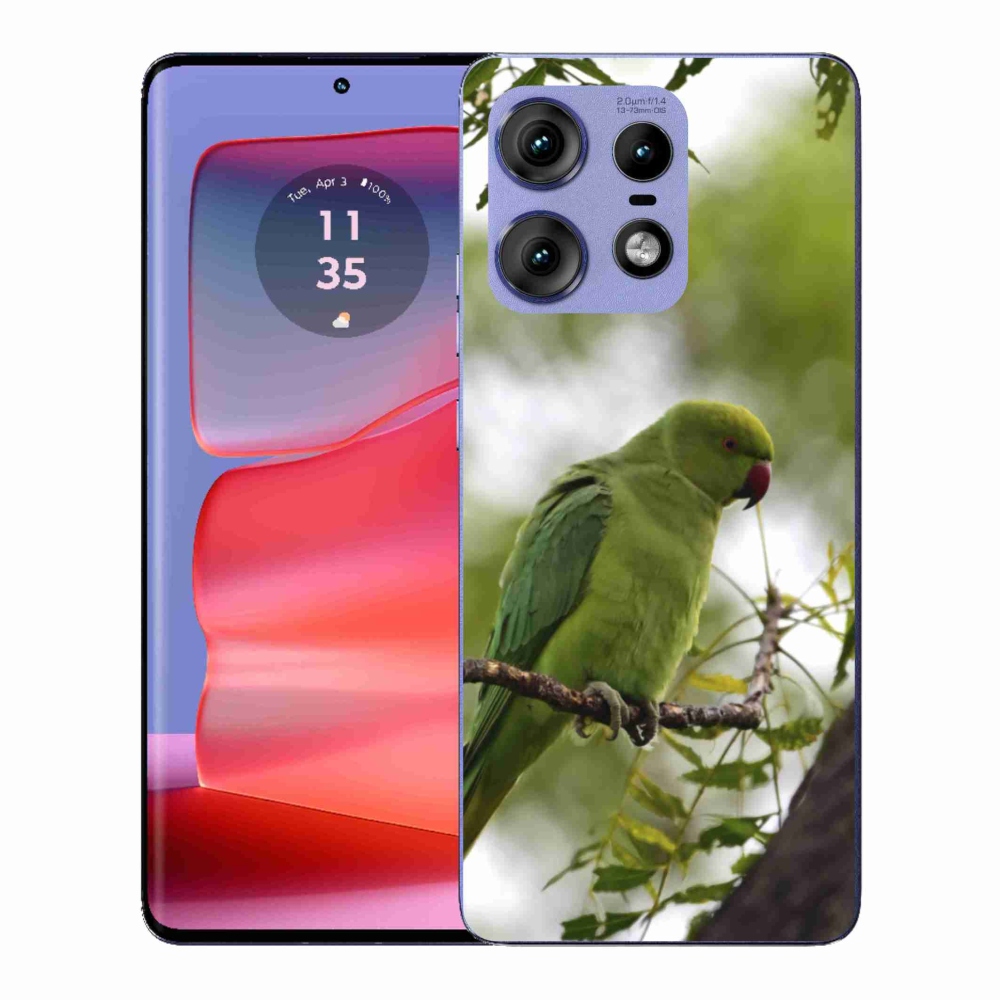 Gelový kryt mmCase na Motorola Edge 50 Pro - zelený papoušek