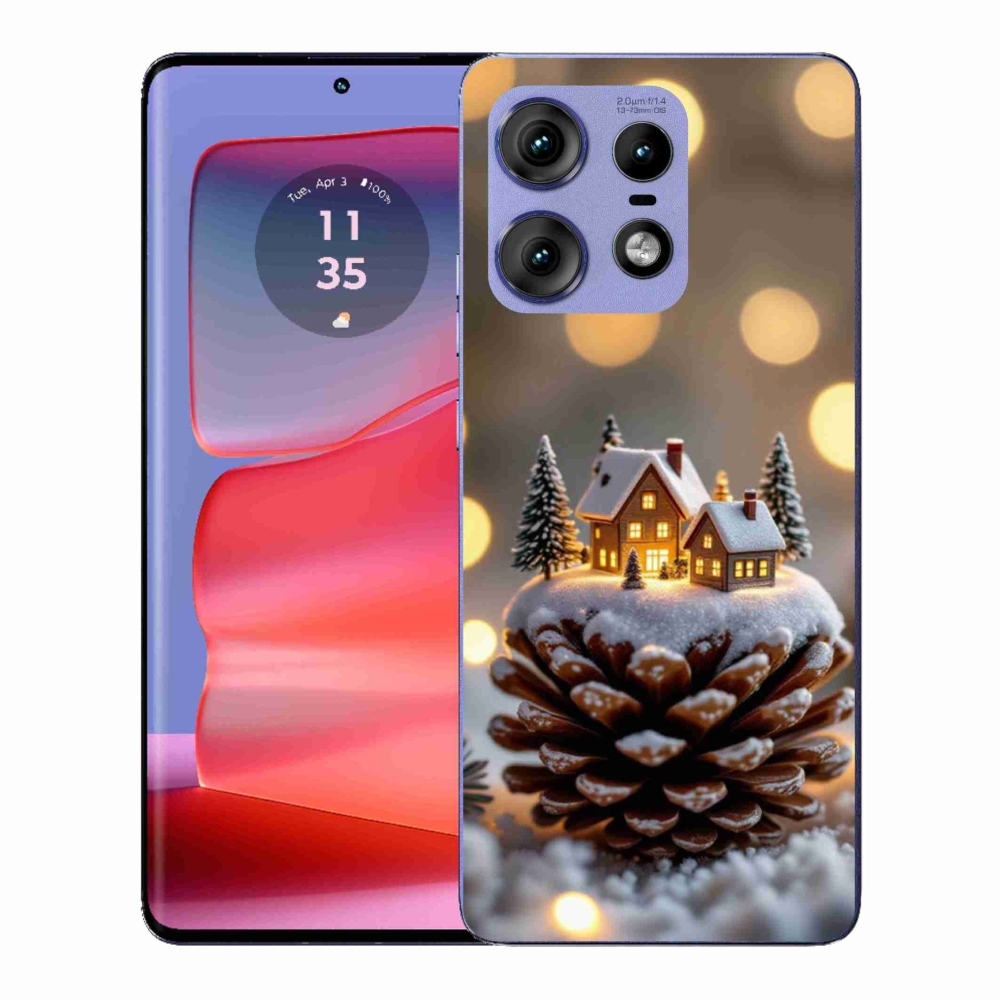 Gelový kryt mmCase na Motorola Edge 50 Pro - zimní vesnička