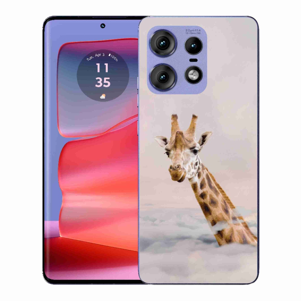 Gelový kryt mmCase na Motorola Edge 50 Pro - žirafa v oblacích