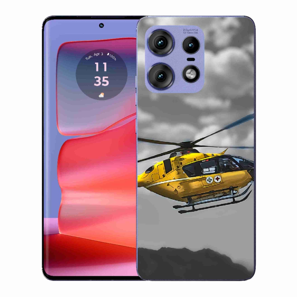 Gelový kryt mmCase na Motorola Edge 50 Pro - žlutá helikoptéra