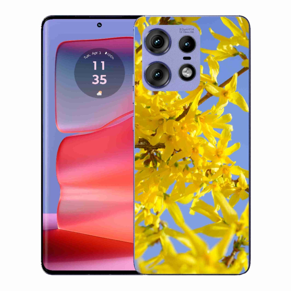 Gelový kryt mmCase na Motorola Edge 50 Pro - žluté květy
