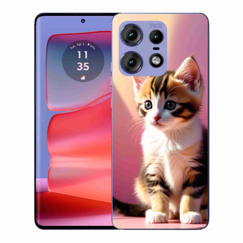 Gelový kryt mmCase na Motorola Edge 50 Pro - zvědavé kotě 2