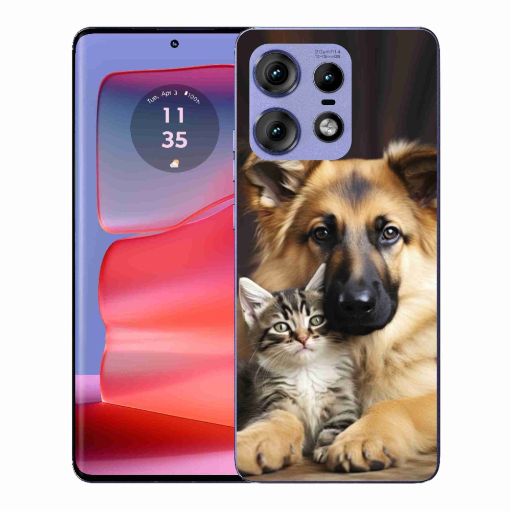Gelový kryt mmCase na Motorola Edge 50 Pro - zvířecí přátelství