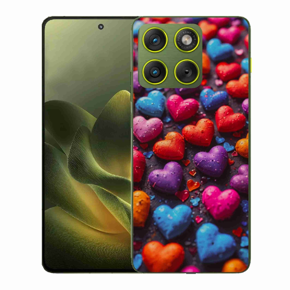 Gelový kryt mmCase na Motorola Edge 70 - barevná srdce