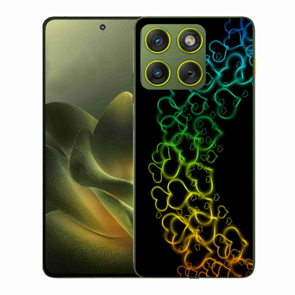 Gelový kryt mmCase na Motorola Edge 70 - barevná srdíčka