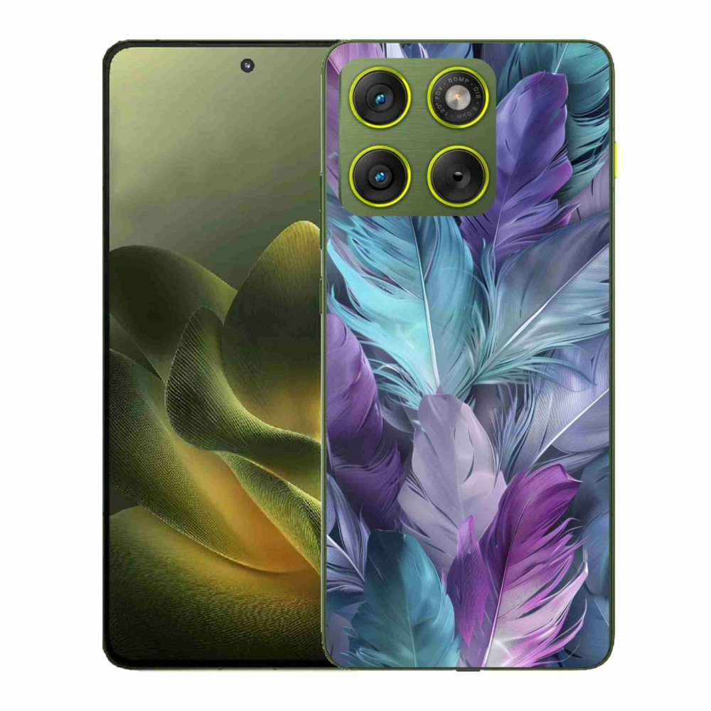 Gelový kryt mmCase na Motorola Edge 70 - barevné peří 2