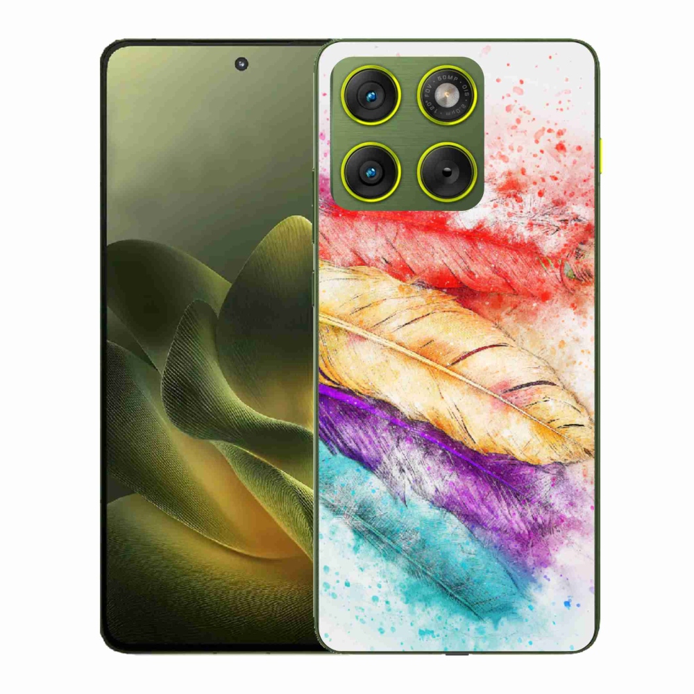 Gelový kryt mmCase na Motorola Edge 70 - barevné peří