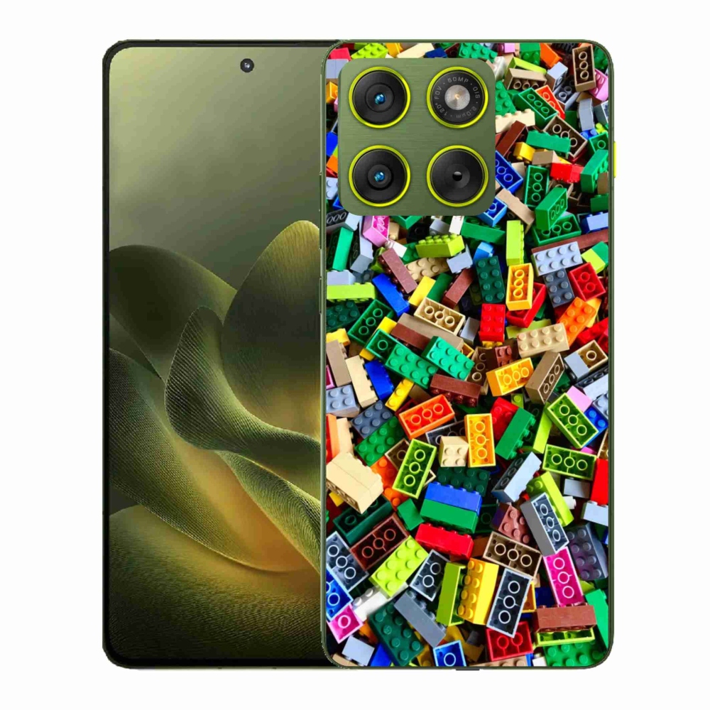 Gelový kryt mmCase na Motorola Edge 70 - barevné stavební kostky