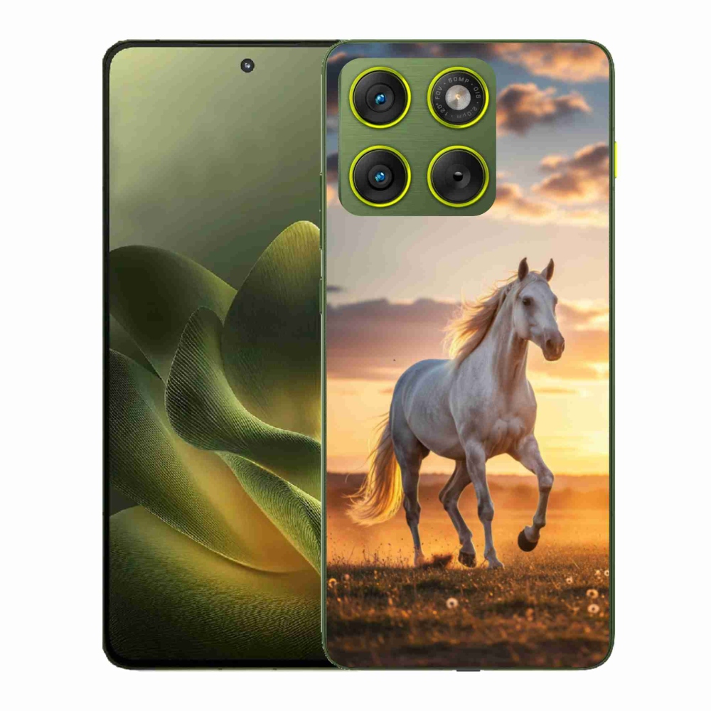 Gelový kryt mmCase na Motorola Edge 70 - běžící bílý kůň 2