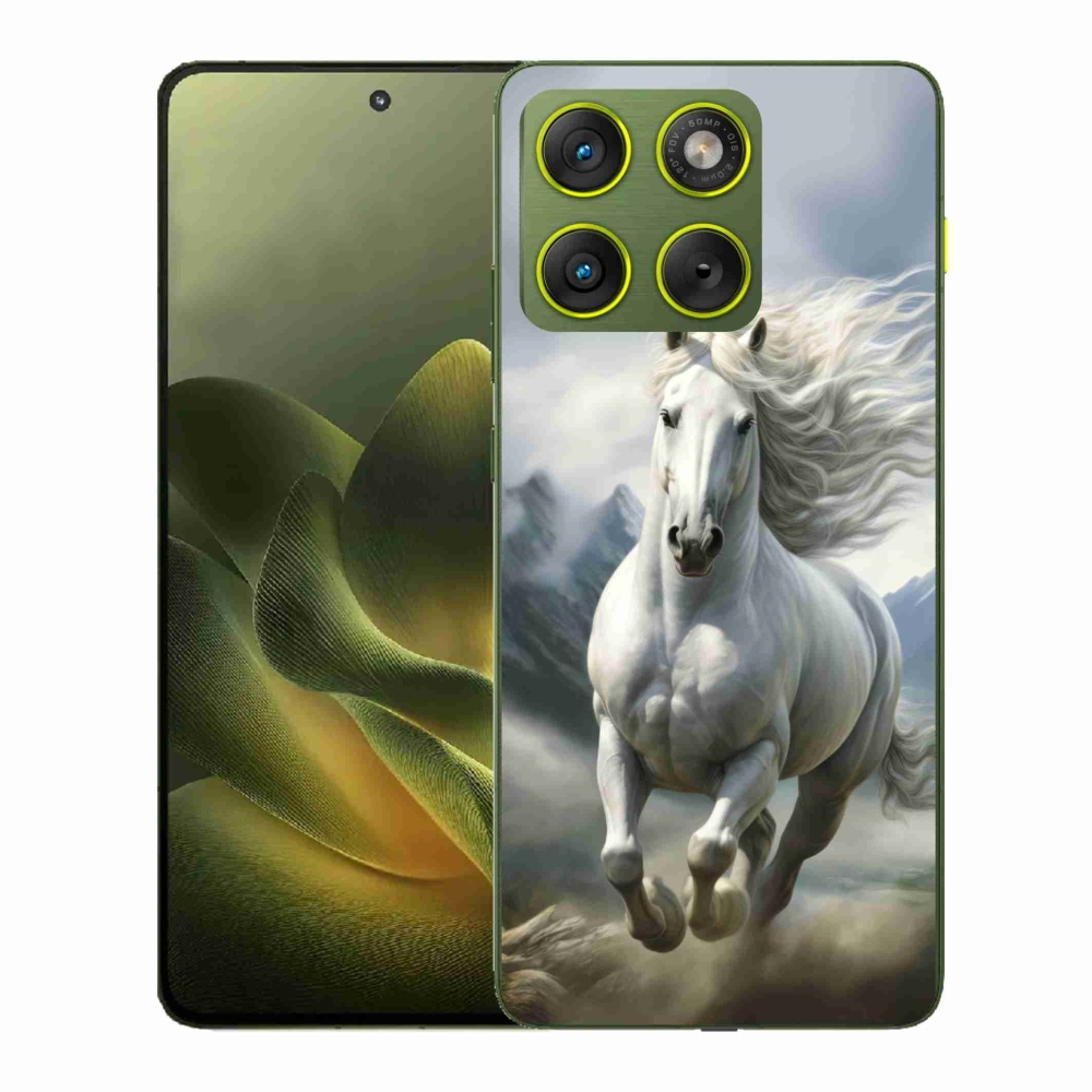 Gelový kryt mmCase na Motorola Edge 70 - běžící bílý kůň 3