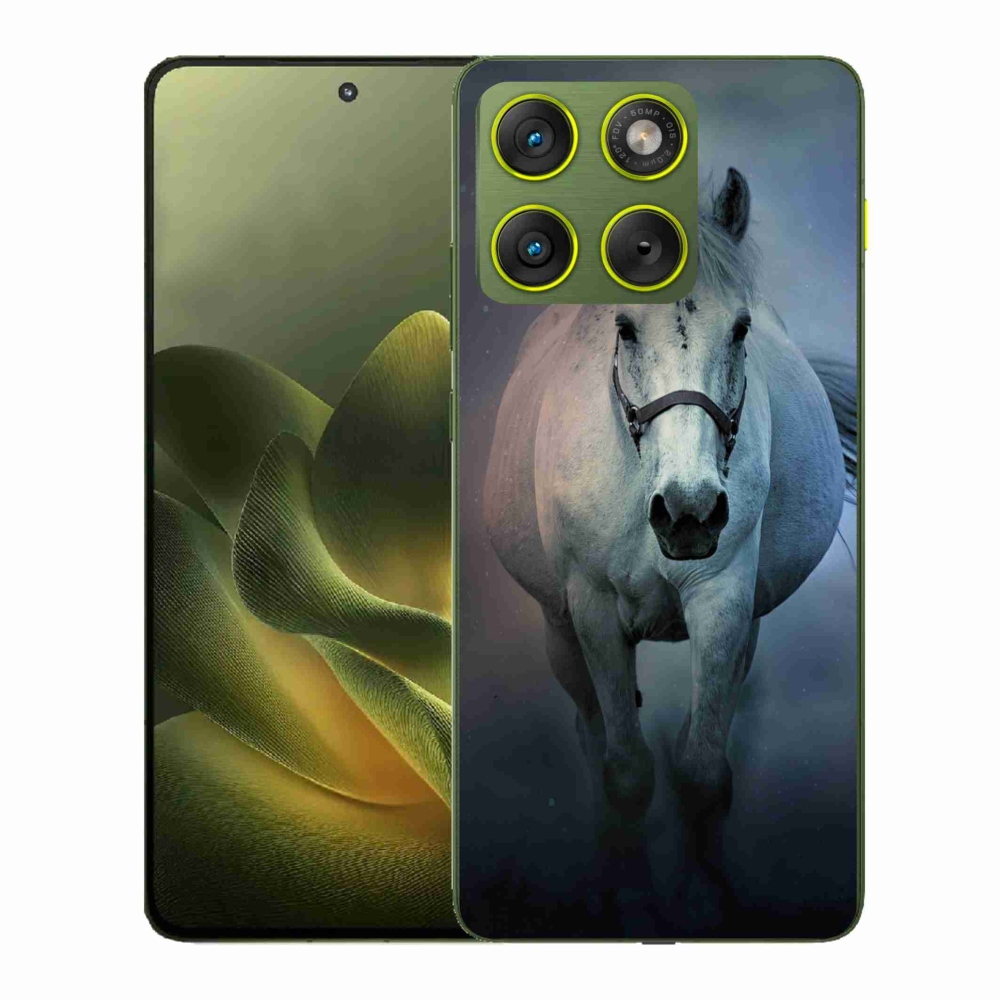 Gelový kryt mmCase na Motorola Edge 70 - běžící bílý kůň