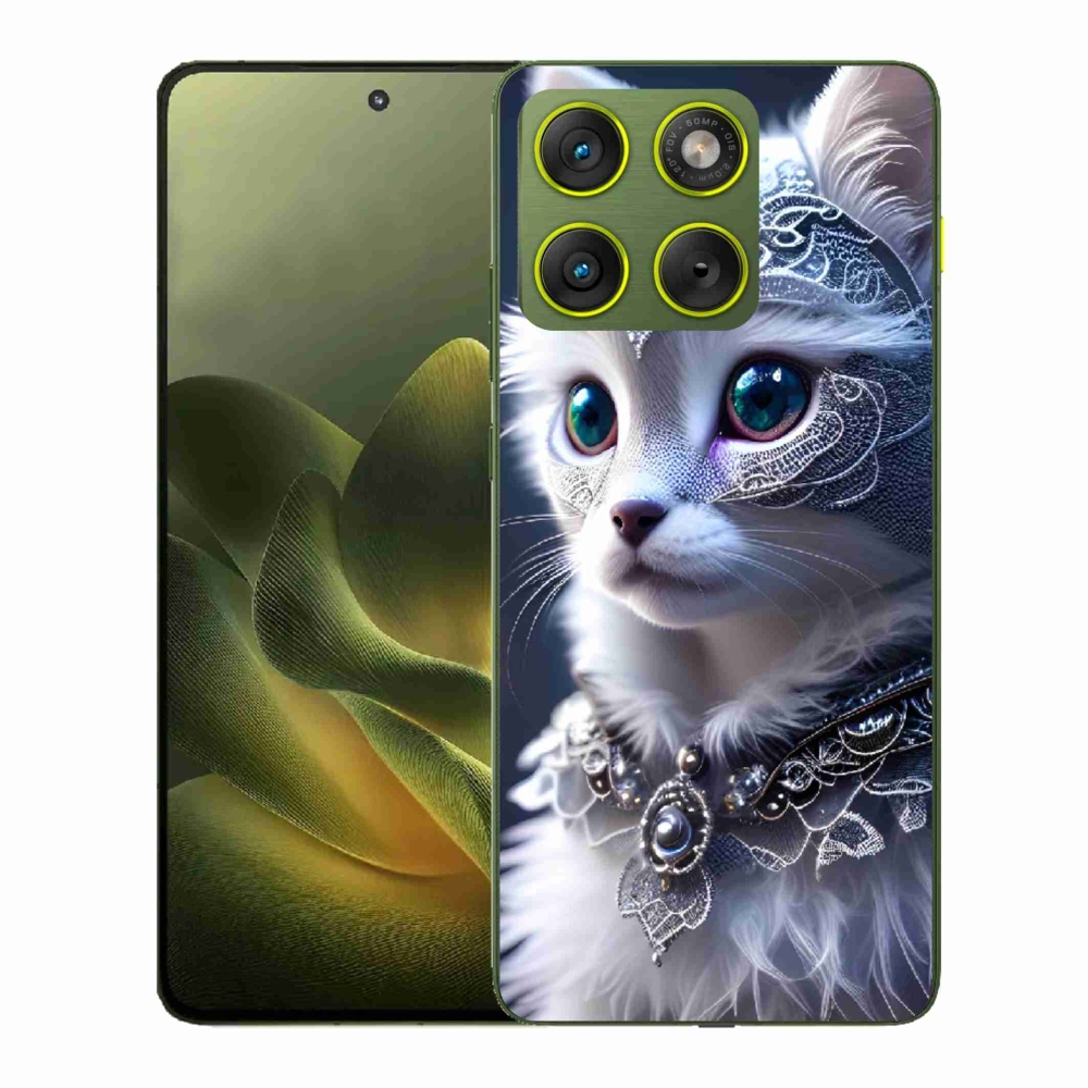 Gelový kryt mmCase na Motorola Edge 70 - bílá kočka