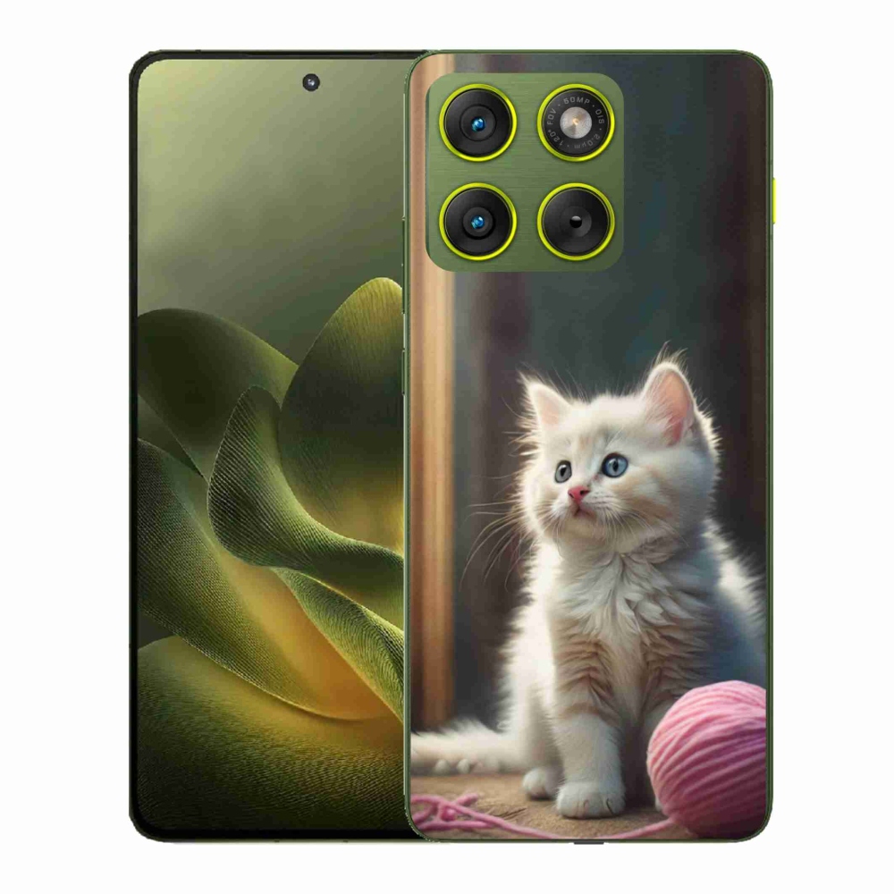 Gelový kryt mmCase na Motorola Edge 70 - bílé kotě 2