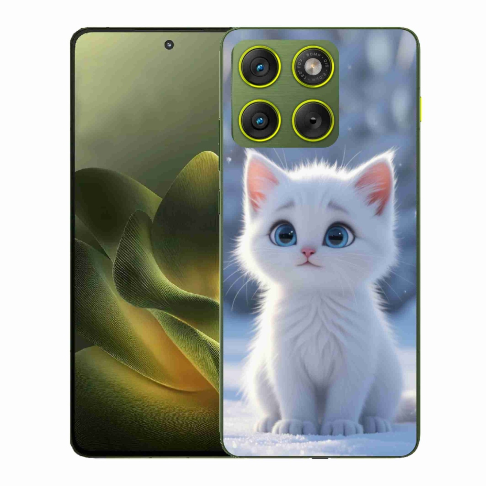 Gelový kryt mmCase na Motorola Edge 70 - bílé kotě 3