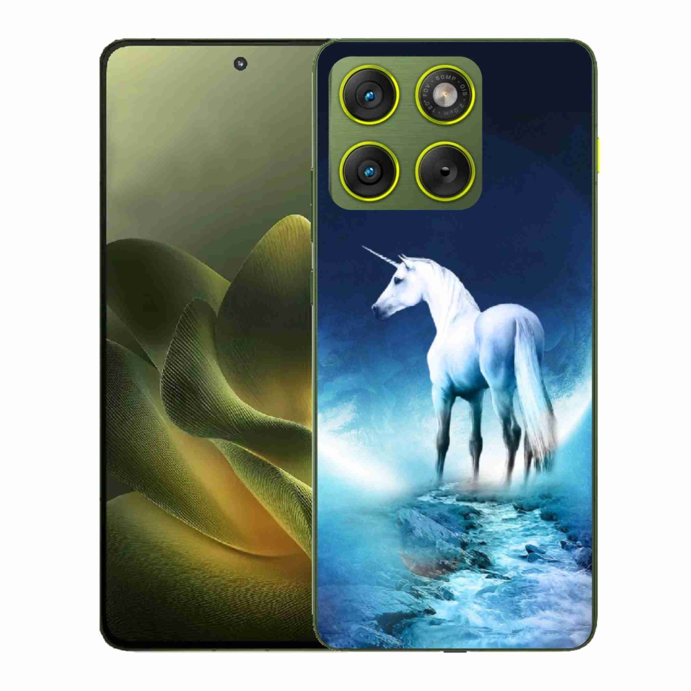 Gelový kryt mmCase na Motorola Edge 70 - bílý jednorožec