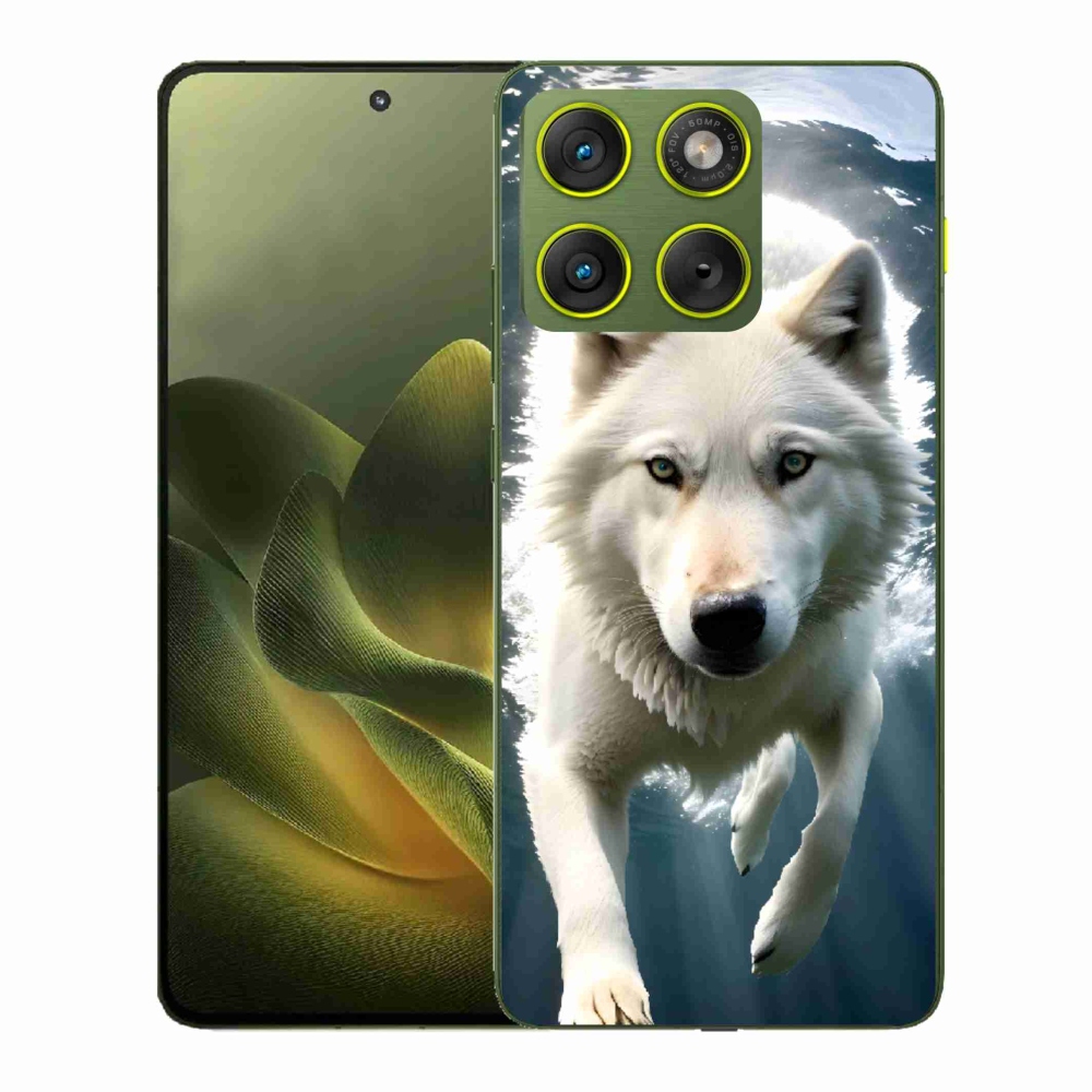 Gelový kryt mmCase na Motorola Edge 70 - bílý vlk