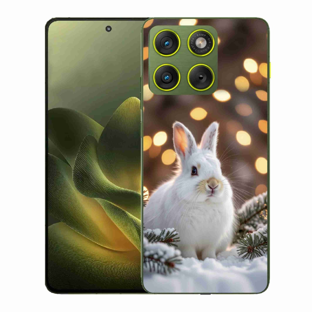 Gelový kryt mmCase na Motorola Edge 70 - bílý zajíc