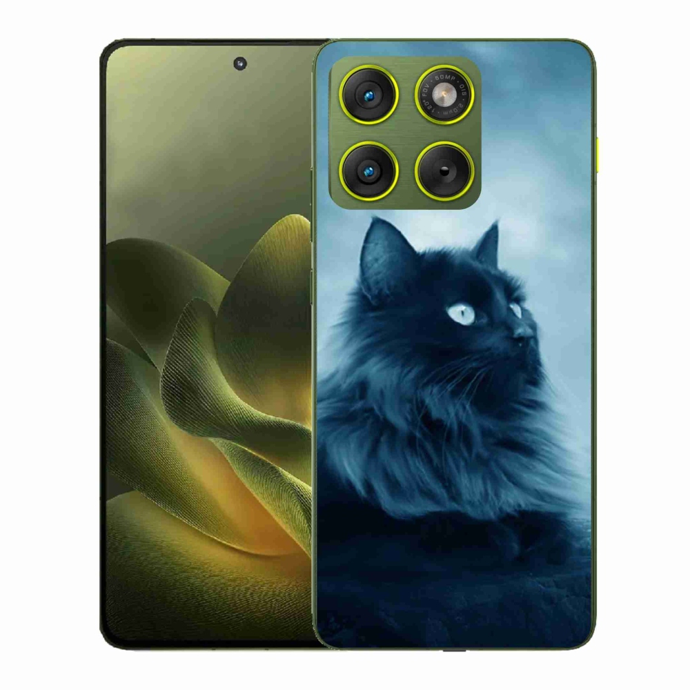 Gelový kryt mmCase na Motorola Edge 70 - černá kočka 1