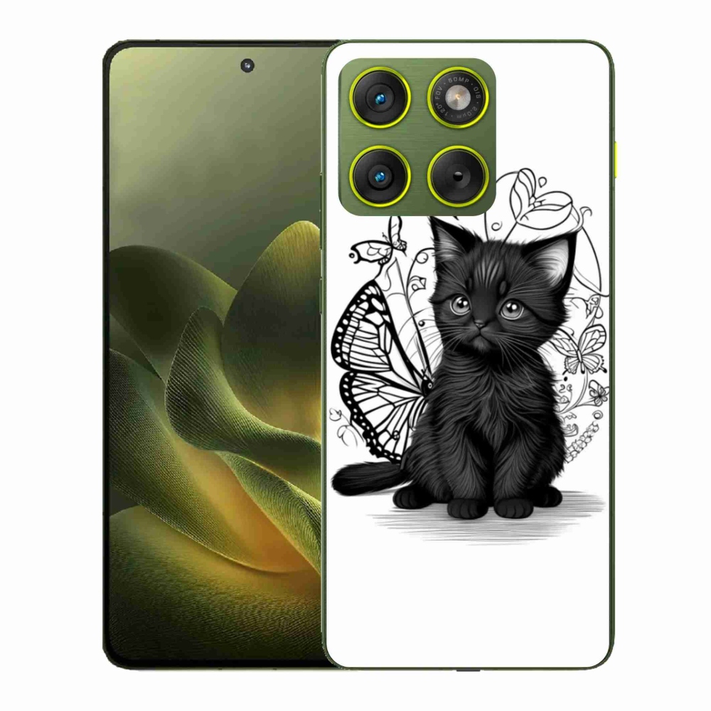 Gelový kryt mmCase na Motorola Edge 70 - černé kotě