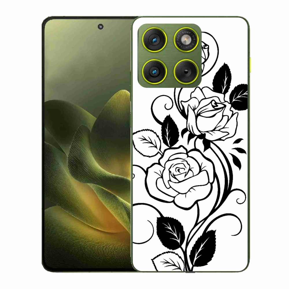 Gelový kryt mmCase na Motorola Edge 70 - černobílá růže