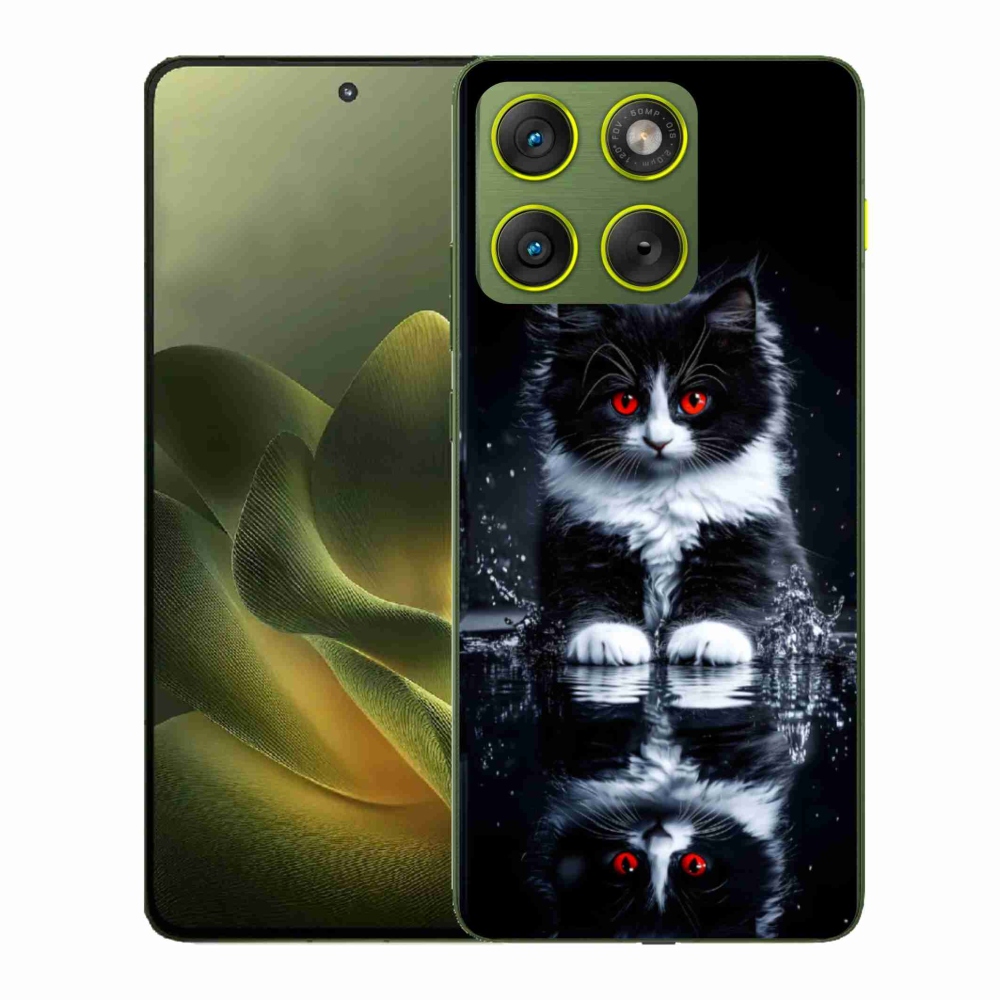 Gelový kryt mmCase na Motorola Edge 70 - černobílé kotě