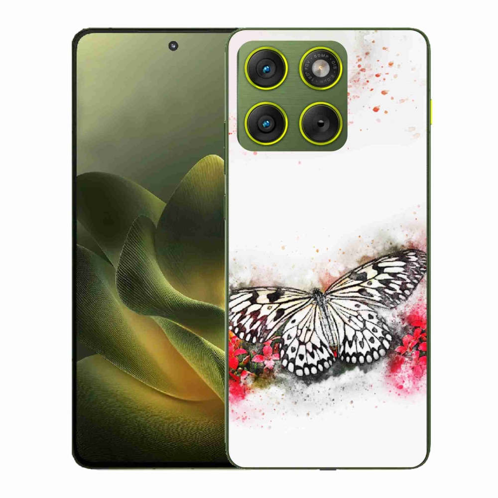 Gelový kryt mmCase na Motorola Edge 70 - černobílý motýl