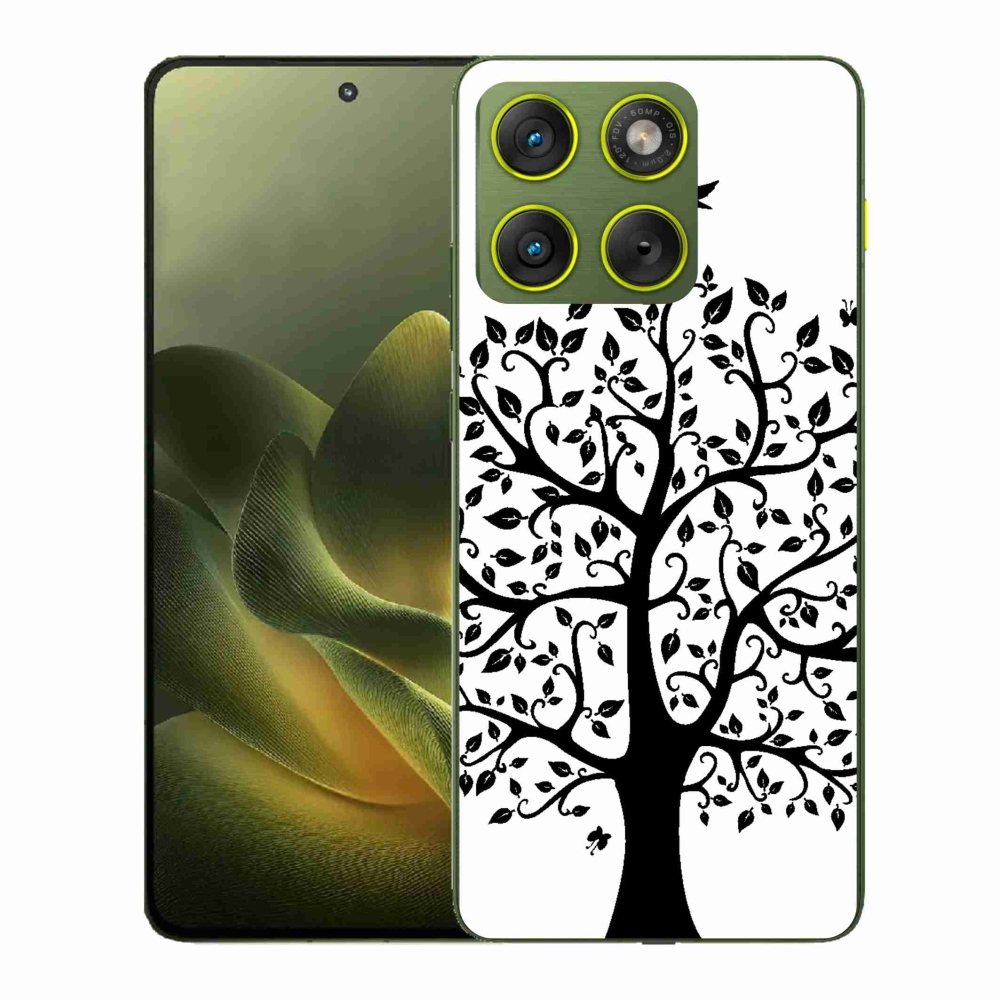 Gelový kryt mmCase na Motorola Edge 70 - černobílý strom