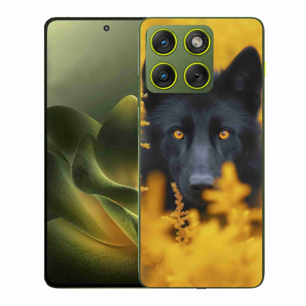 Gelový kryt mmCase na Motorola Edge 70 - černý vlk 2