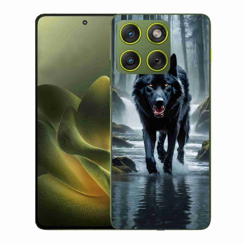 Gelový kryt mmCase na Motorola Edge 70 - černý vlk