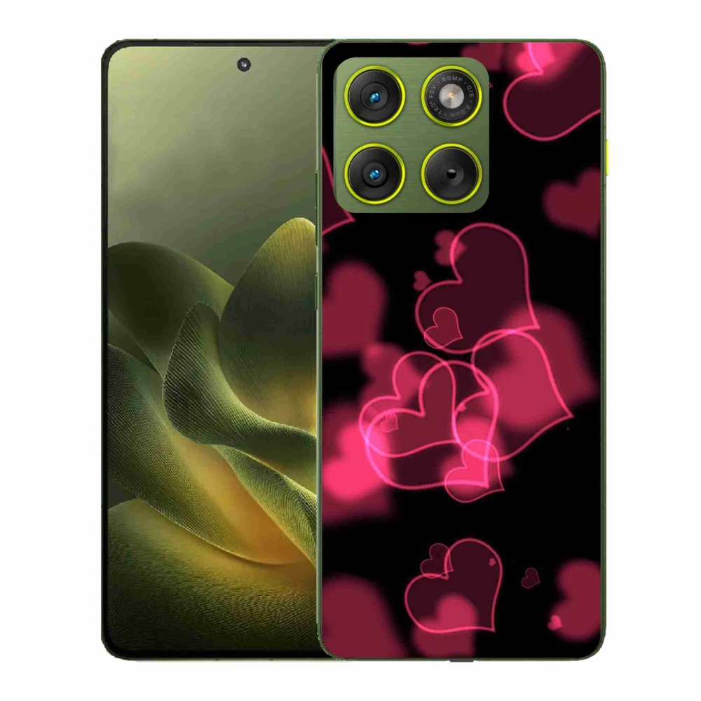 Gelový kryt mmCase na Motorola Edge 70 - červená srdíčka