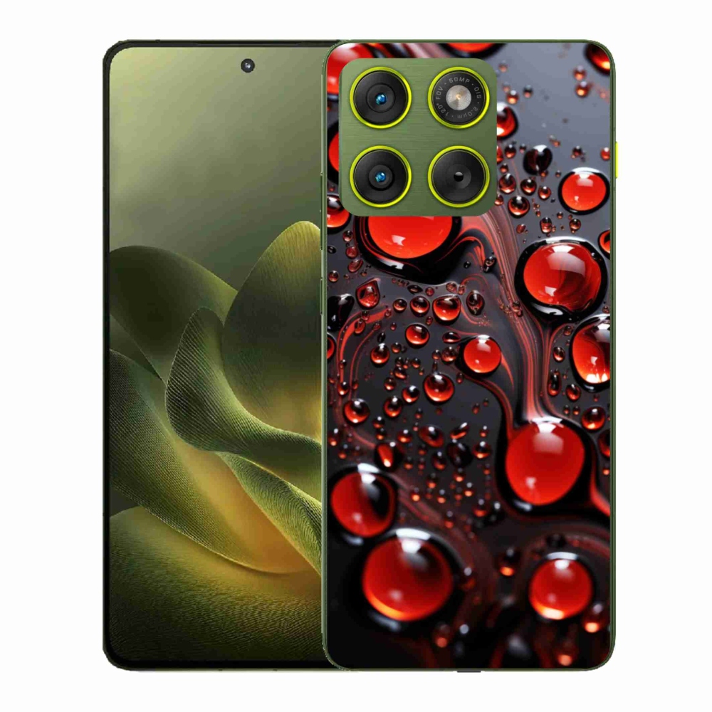 Gelový kryt mmCase na Motorola Edge 70 - červené kapky 2