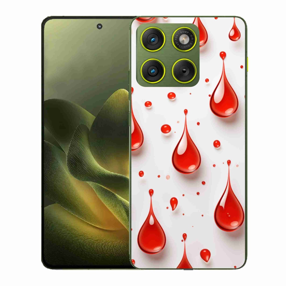 Gelový kryt mmCase na Motorola Edge 70 - červené kapky