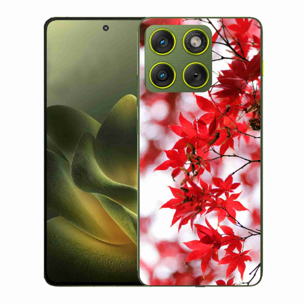 Gelový kryt mmCase na Motorola Edge 70 - červené listy