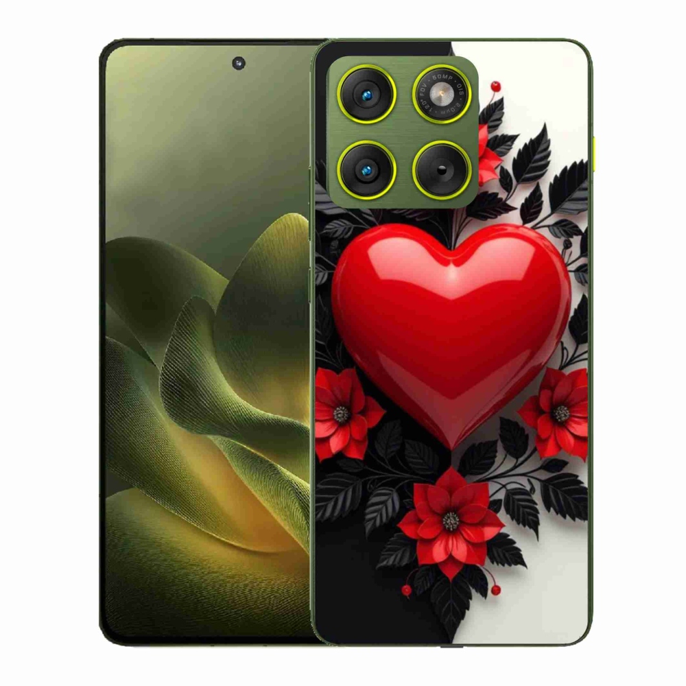 Gelový kryt mmCase na Motorola Edge 70 - červené srdce