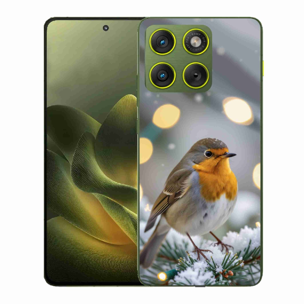 Gelový kryt mmCase na Motorola Edge 70 - červenka v zimě