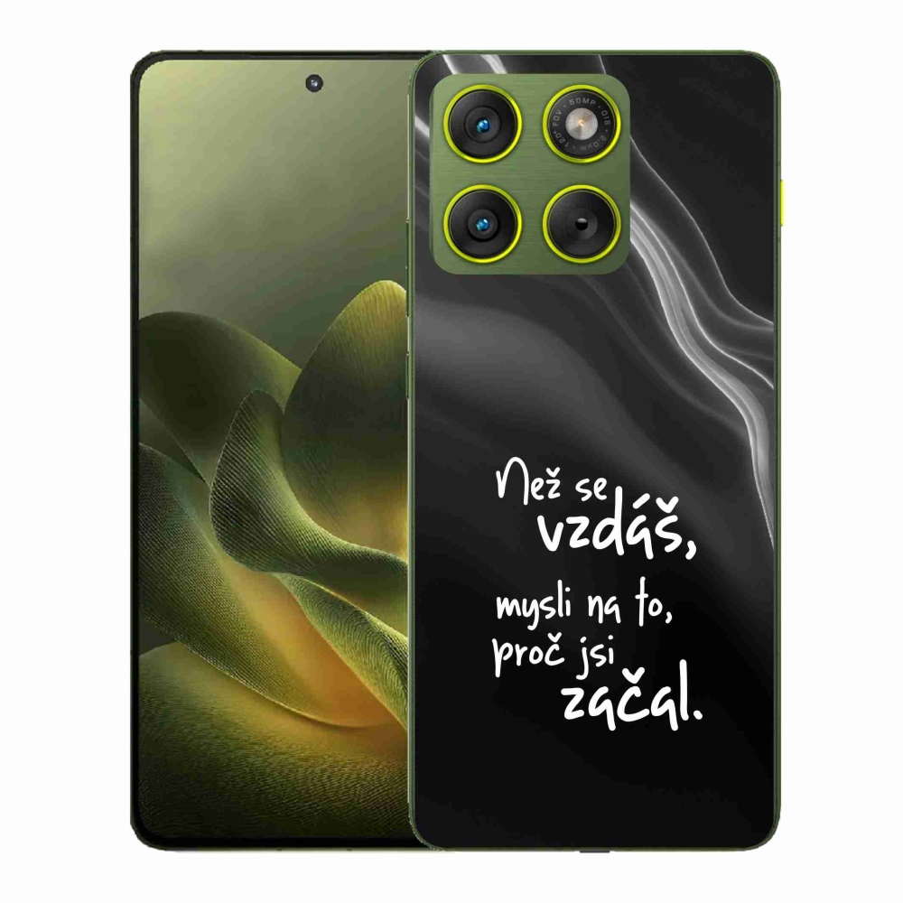 Gelový kryt mmCase na Motorola Edge 70 - citát 2 černé pozadí